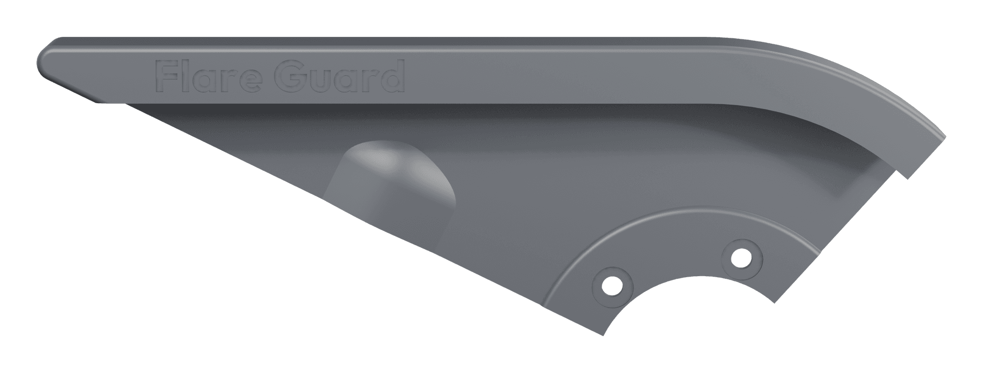 Studio-render van de FlareGuard, vooraanzicht met logo